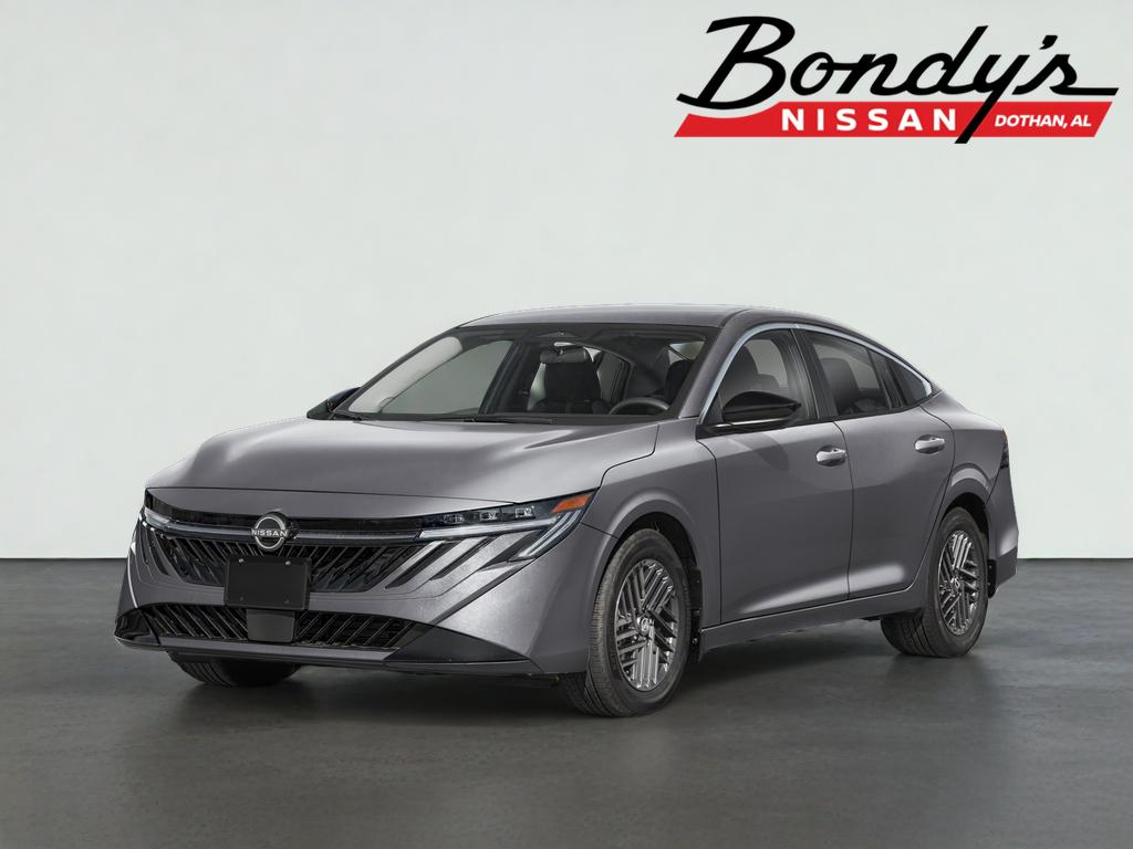 2026 Nissan Sentra SV in Gun Met — front three-quarter view