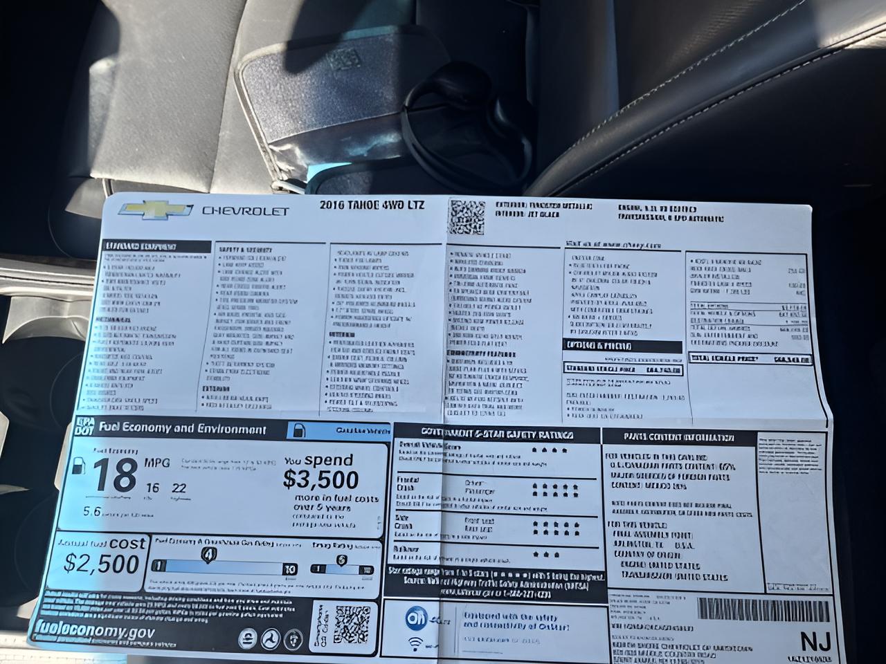 2016 Chevrolet Tahoe LTZ, 2nd Row Buckets, 1-owner