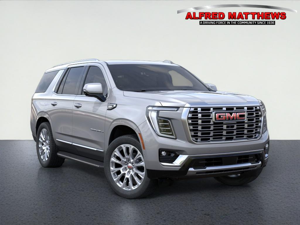 2026 GMC Yukon Denali in Sterling Metallic — front three-quarter view