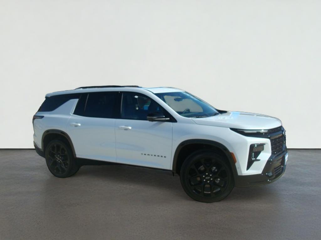 2026 Chevrolet Traverse RS in Polar White Tricoat — front three-quarter view