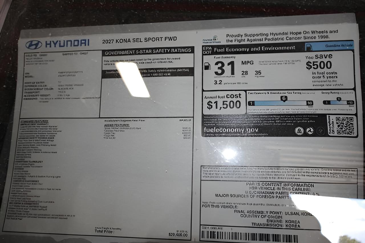 2027 Hyundai KONA SEL Sport FWD