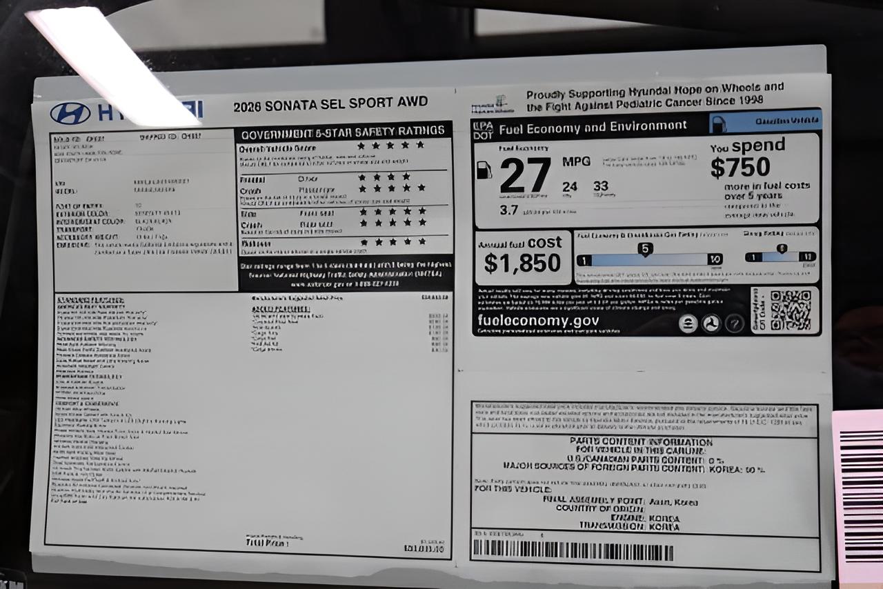 2026 Hyundai SONATA SEL Sport AWD