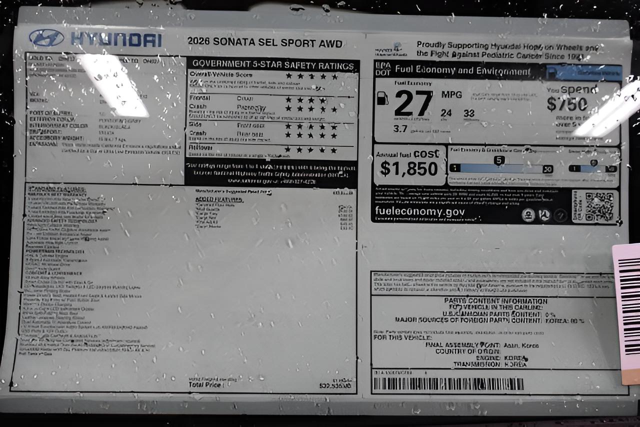 2026 Hyundai SONATA SEL Sport AWD
