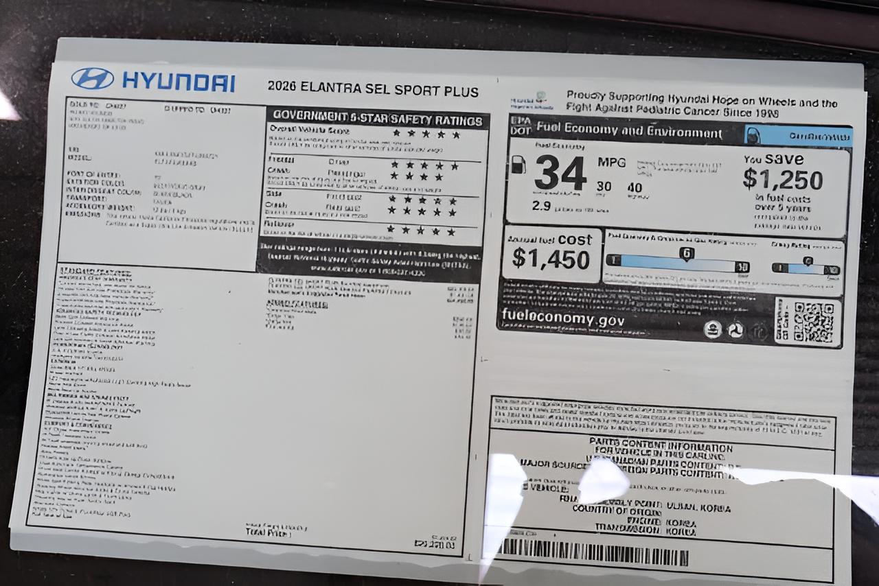 2026 Hyundai ELANTRA SEL Sport Plus Sedan