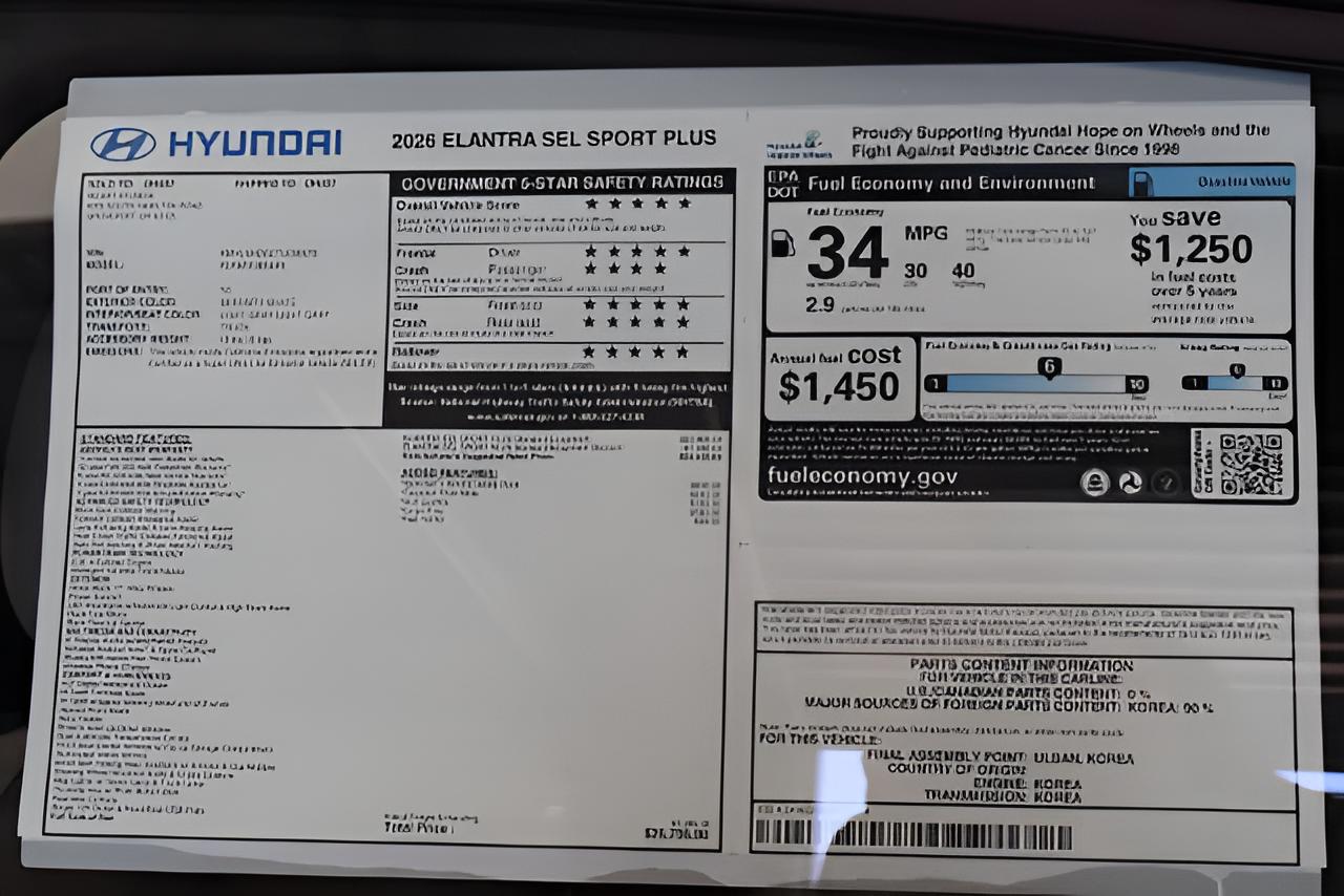 2026 Hyundai ELANTRA SEL Sport Plus Sedan