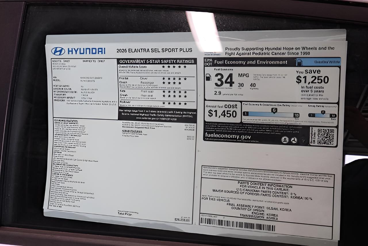 2026 Hyundai ELANTRA SEL Sport Plus Sedan