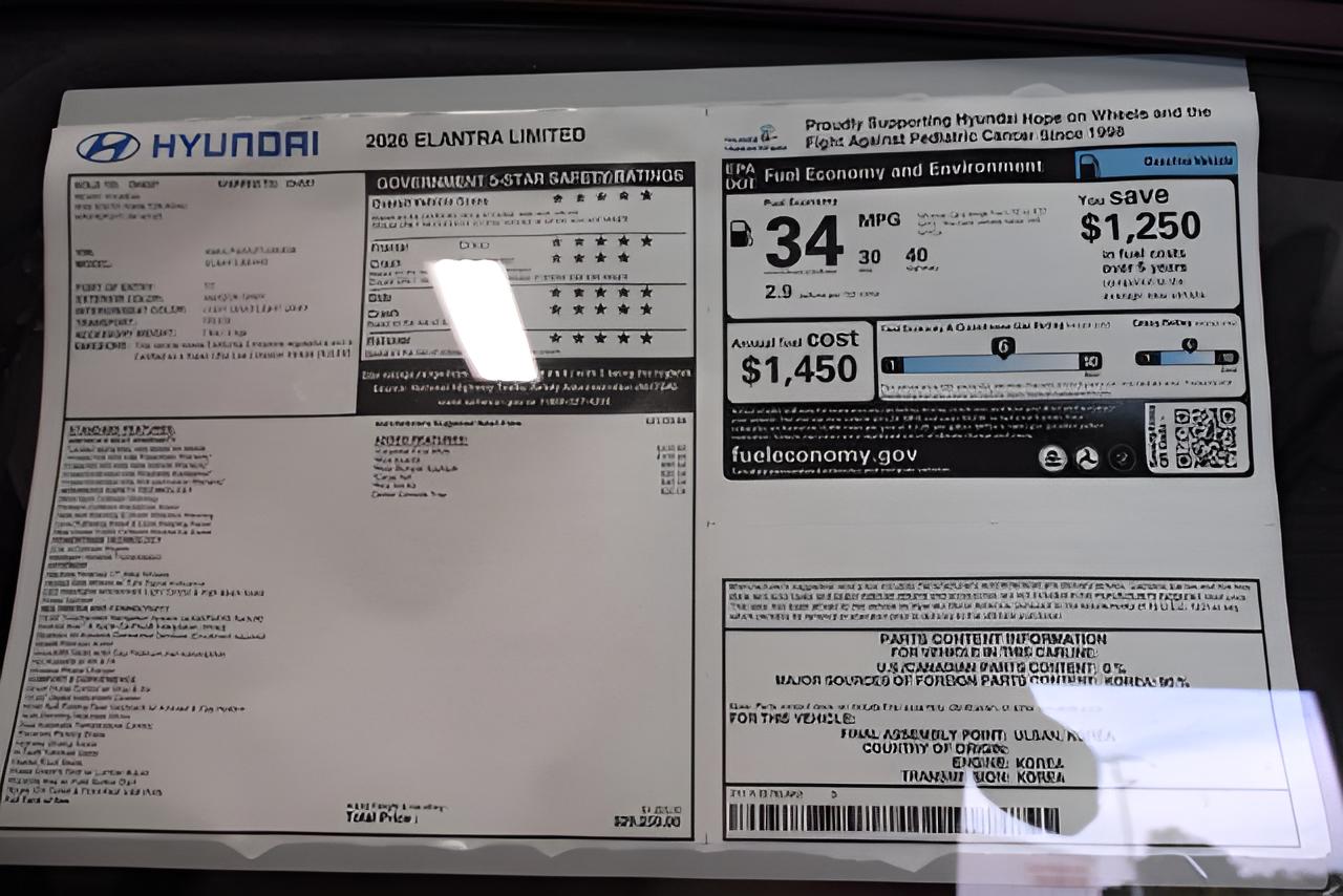 2026 Hyundai ELANTRA Limited Sedan