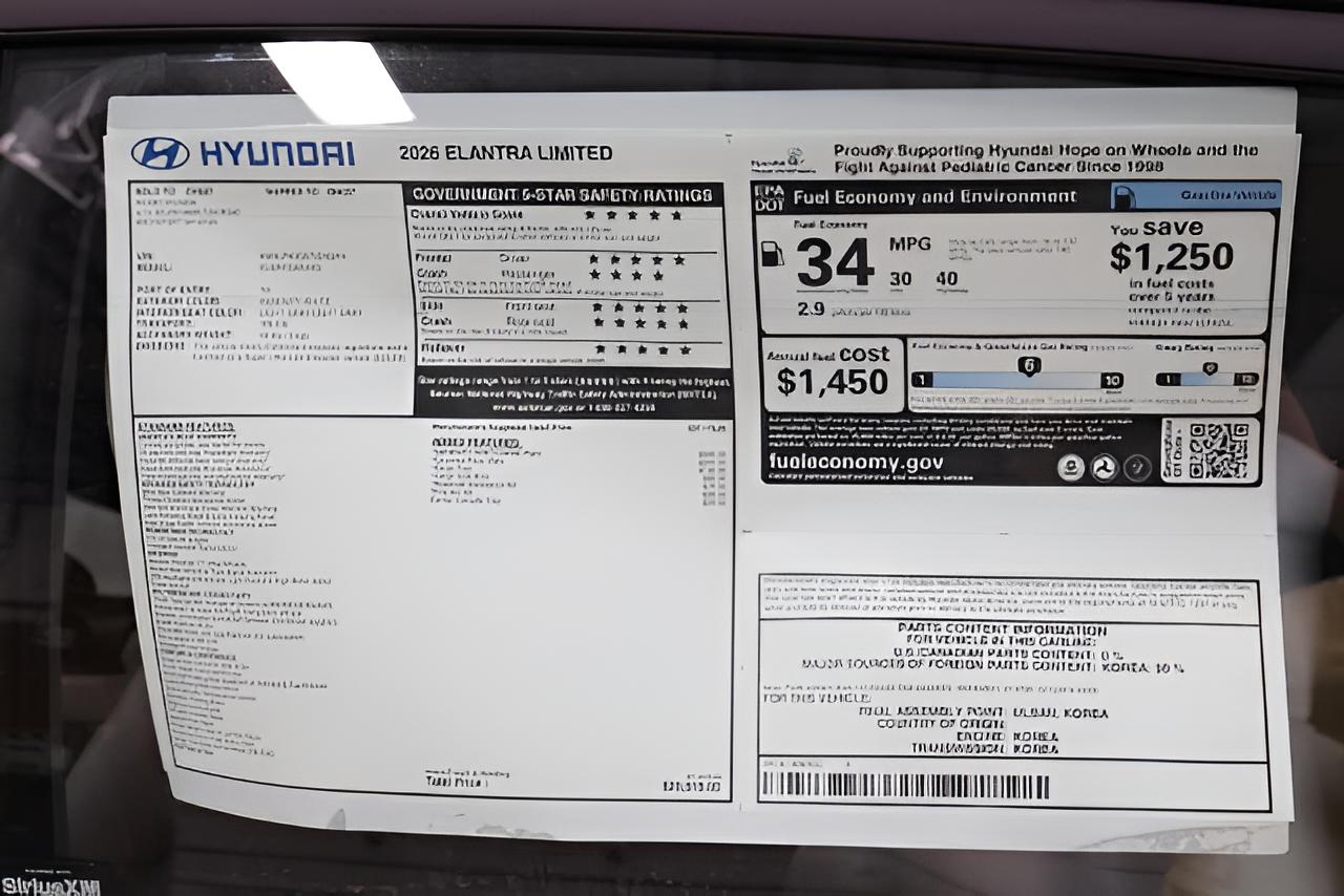 2026 Hyundai ELANTRA Limited Sedan
