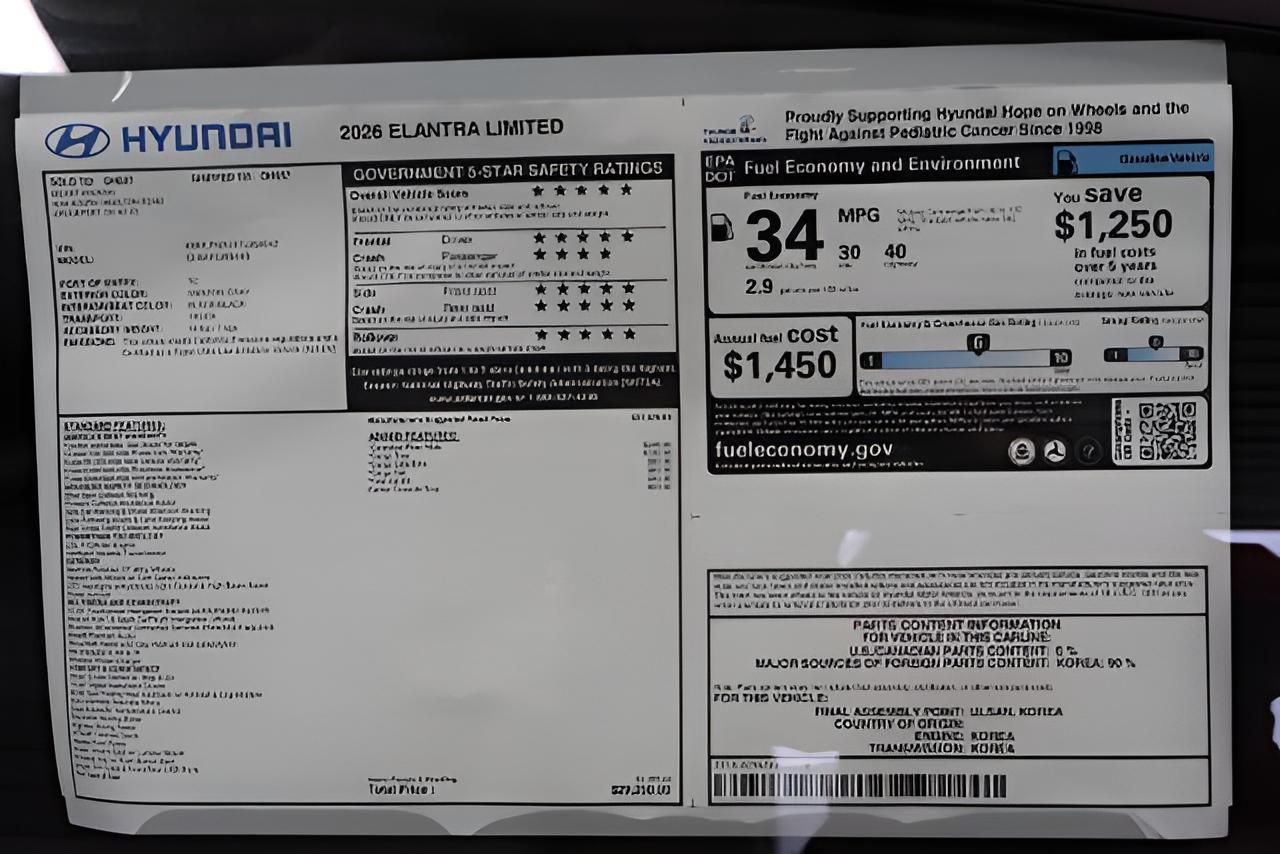 2026 Hyundai ELANTRA Limited Sedan