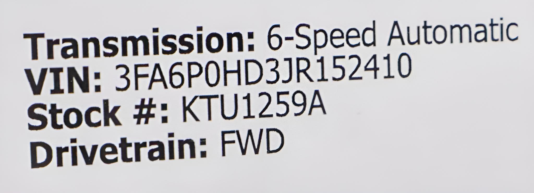 2018 Ford Fusion SE FWD