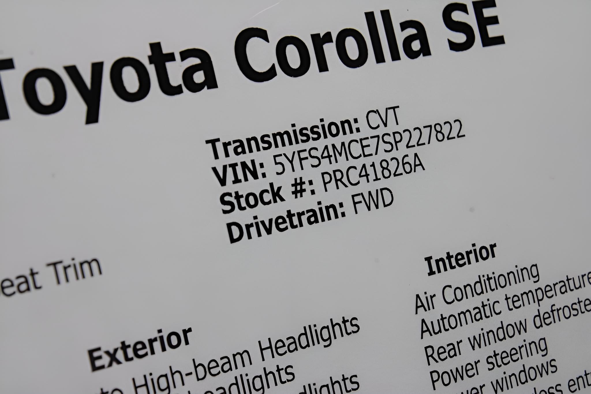 2025 Toyota Corolla SE CVT (Natl)