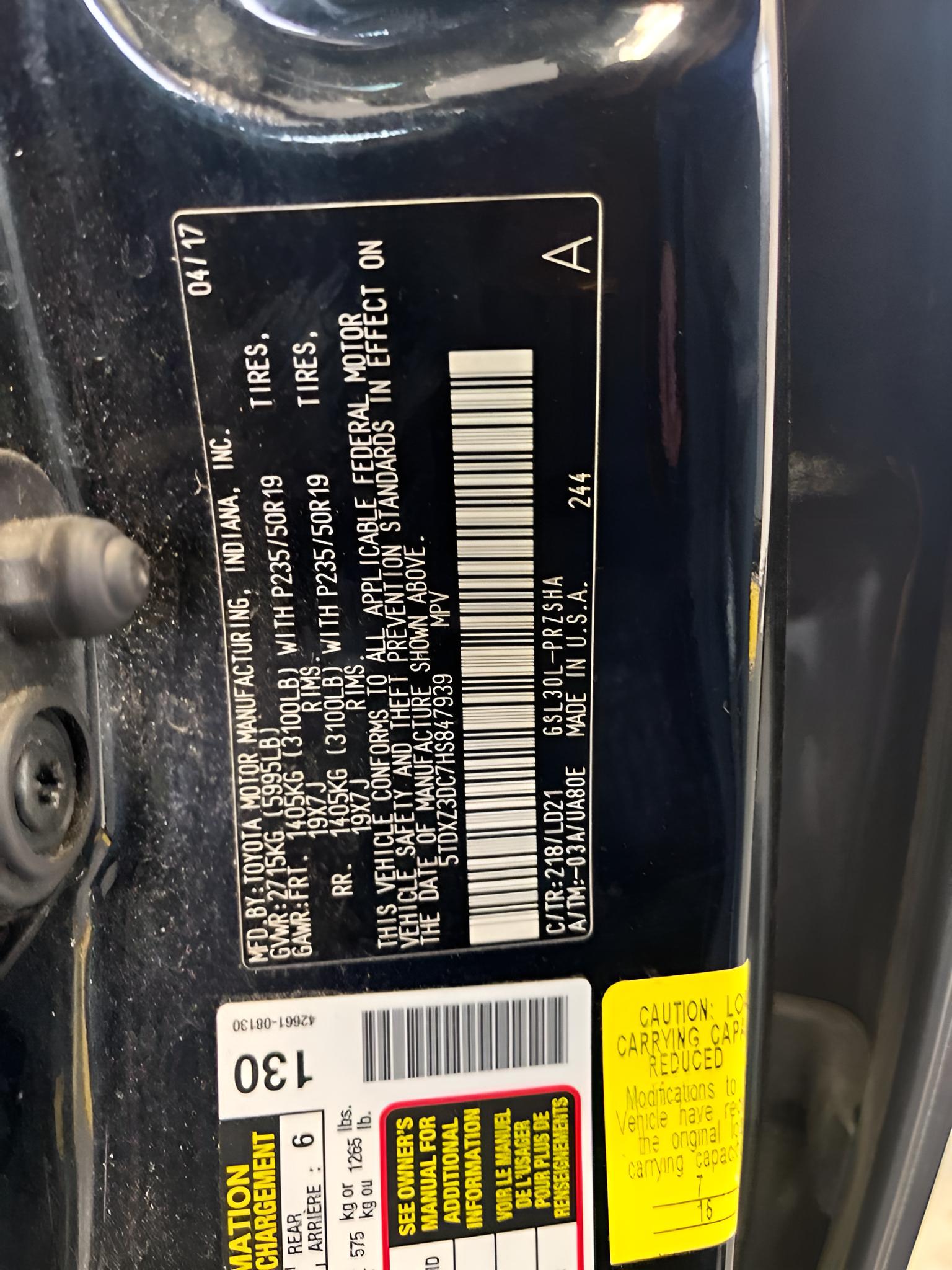 2017 Toyota Sienna SE Premium