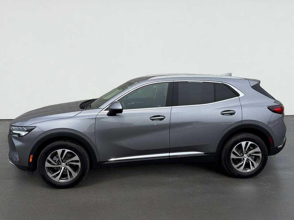 2022 Buick Envision Essence in Satin Steel Metallic — front three-quarter view