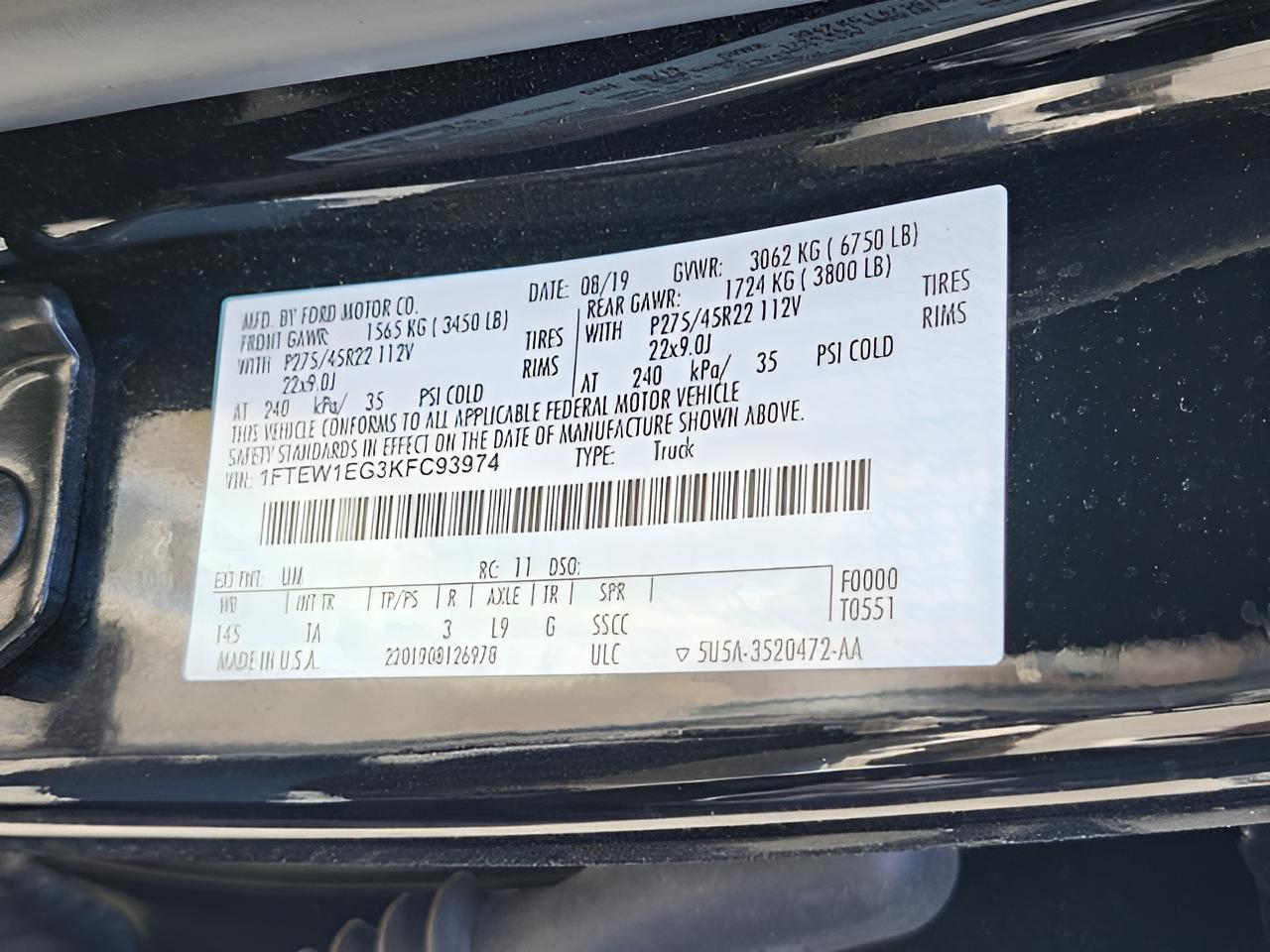 2019 Ford F-150 Limited