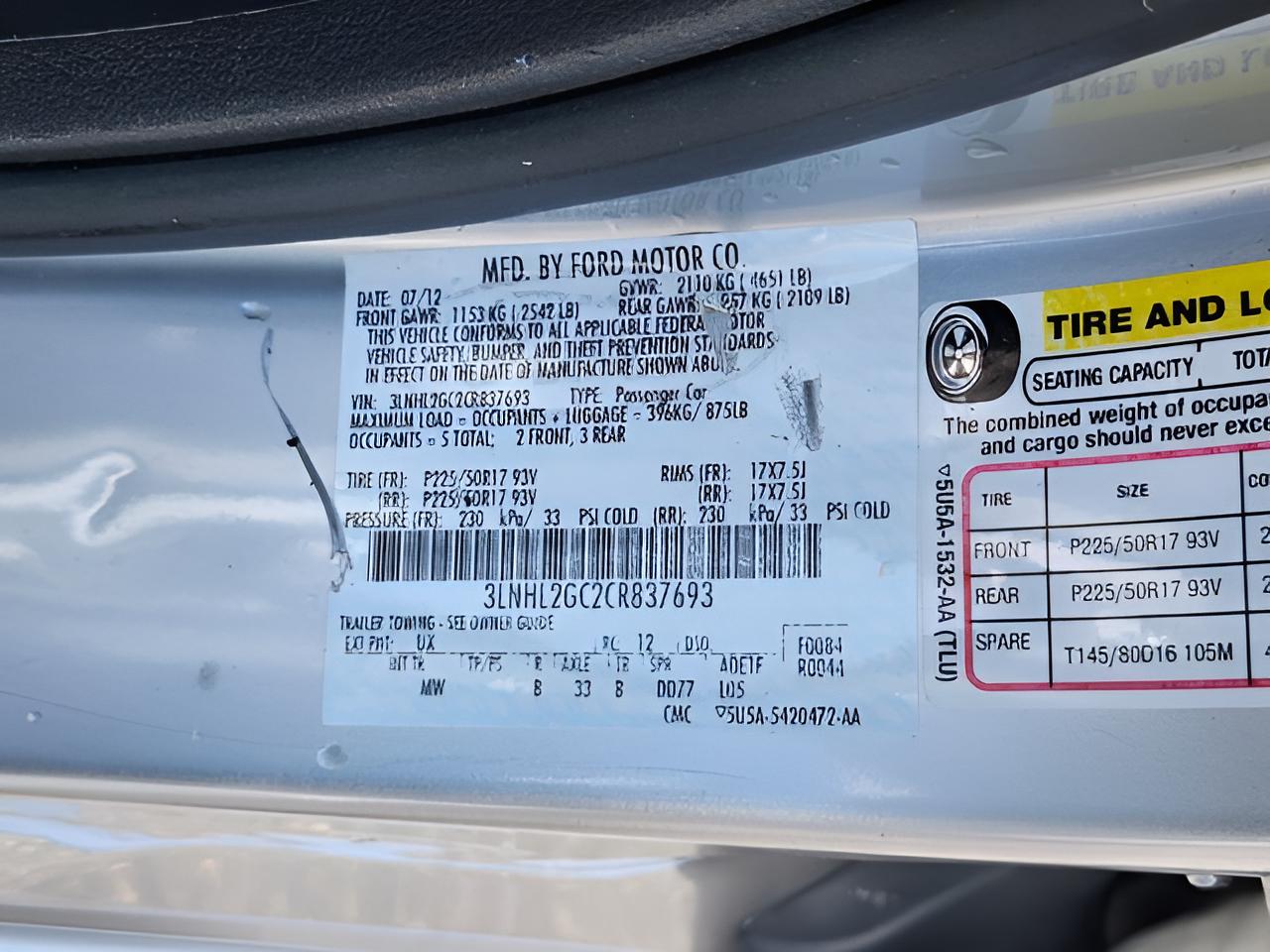 2012 Lincoln MKZ Base