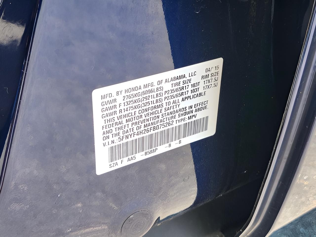 2015 Honda Pilot LX