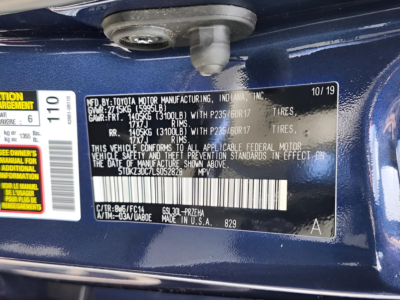 2020 Toyota Sienna LE 8 Passenger