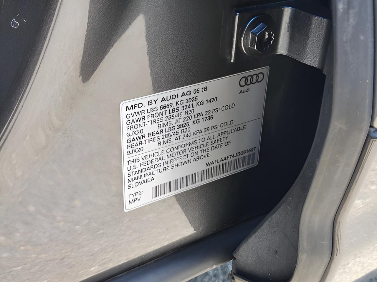 2018 Audi Q7 3.0T Premium Plus quattro