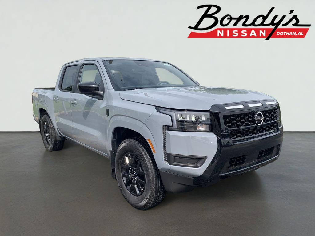 2026 Nissan Frontier Crew Cab SV in Boulder Gray — front three-quarter view