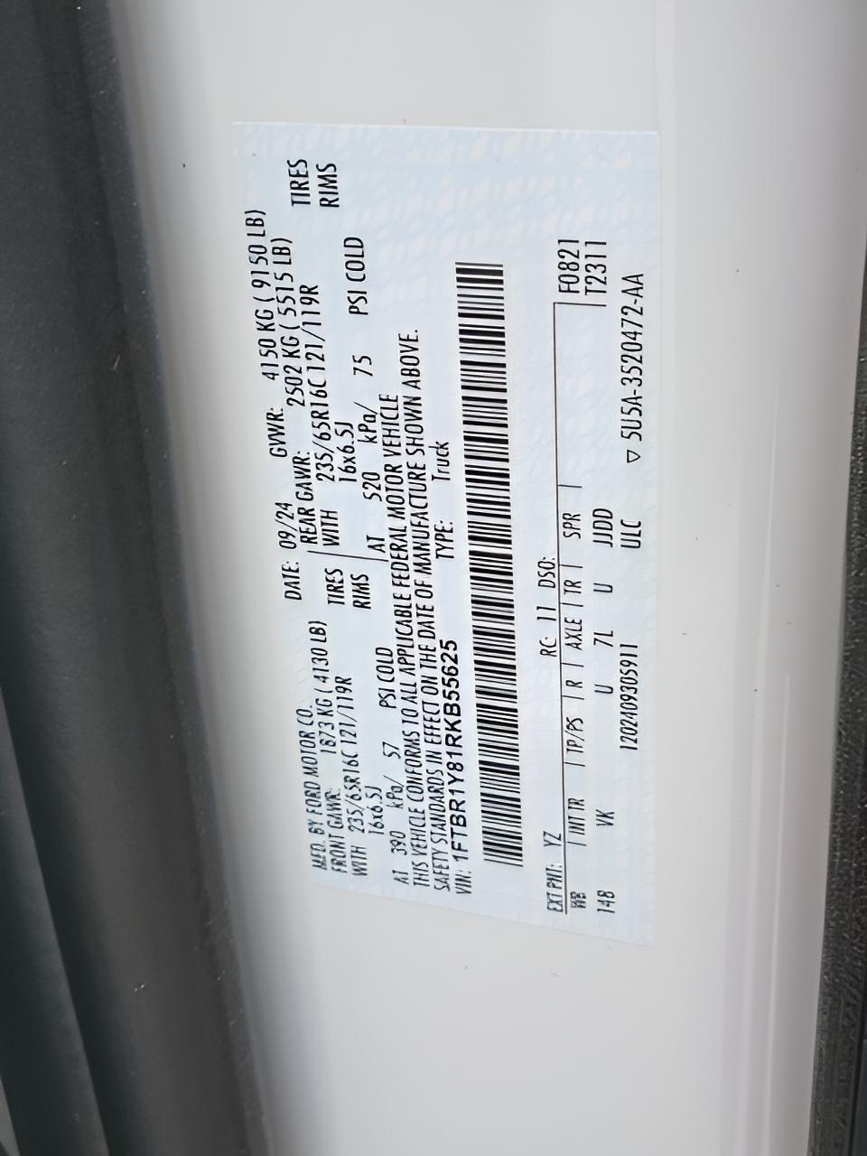 2024 Ford Transit-250 Base Low Roof Cargo