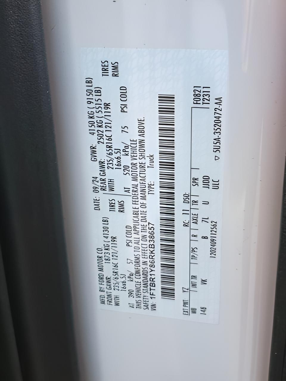 2024 Ford Transit-250 Base Low Roof Cargo