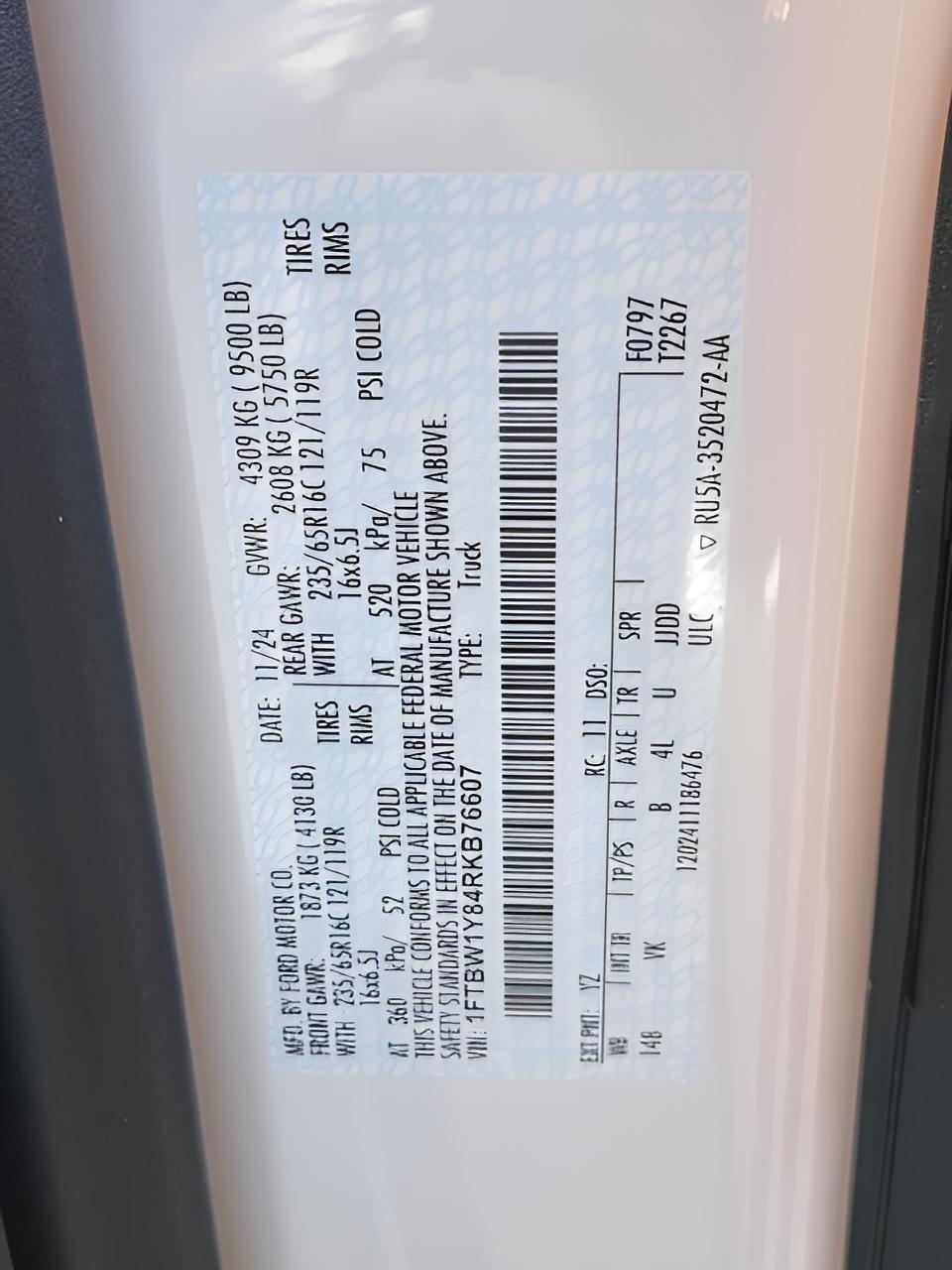 2024 Ford Transit-350 Base Low Roof Cargo